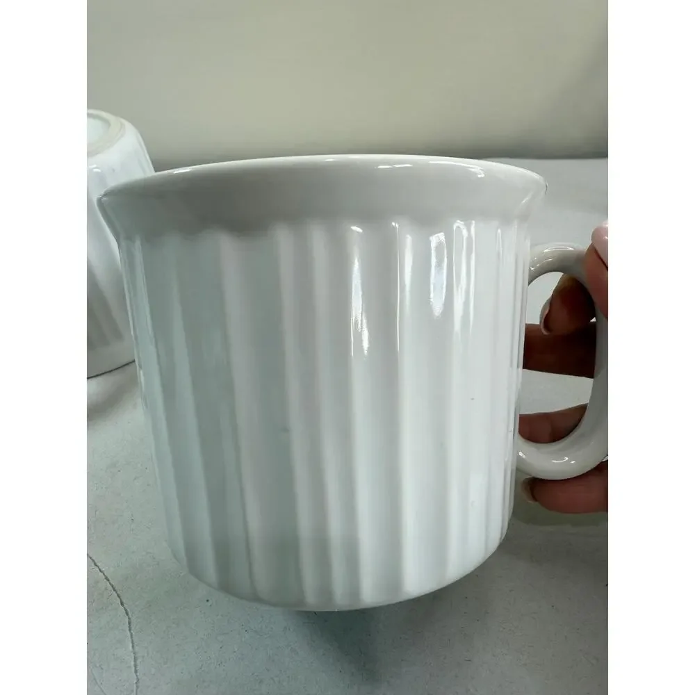 CorningWare White Ribbed Stoneware Ramekins Set of 2 (4